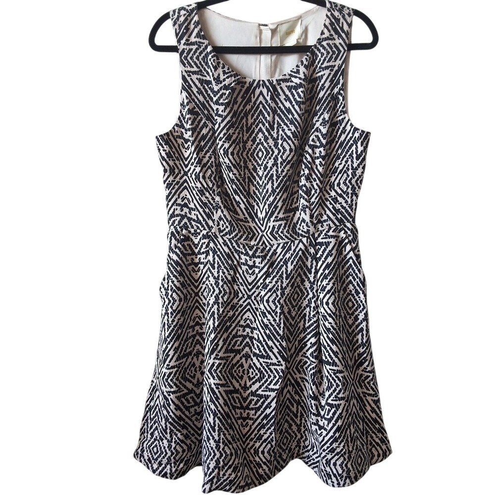 Anthropolgie Maeve 12 Geometric Tribal Artsy‎ Mini Dress Wedding Guest Boho Chic